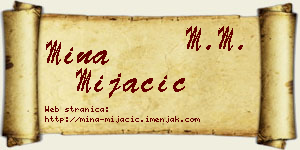 Mina Mijačić vizit kartica